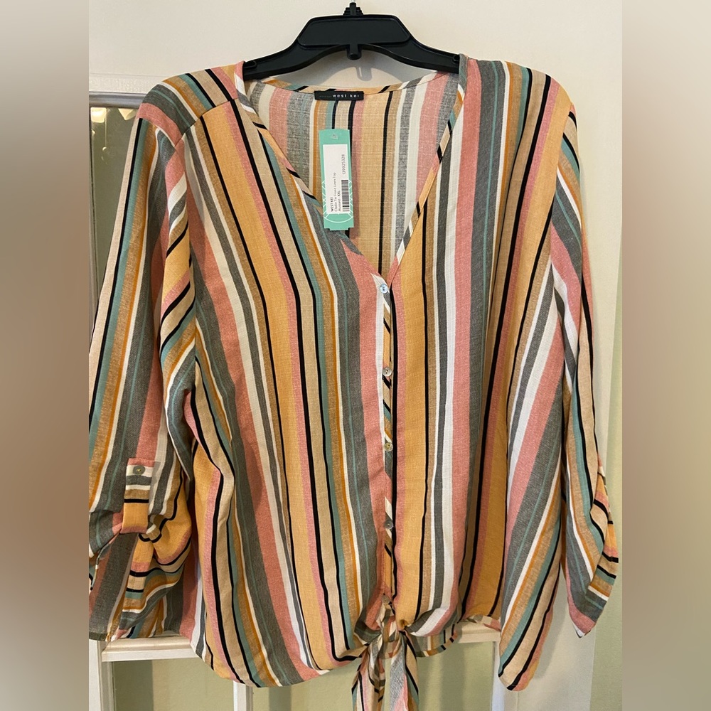 West Kei Roll Tab 3/4 length sleeve blouse